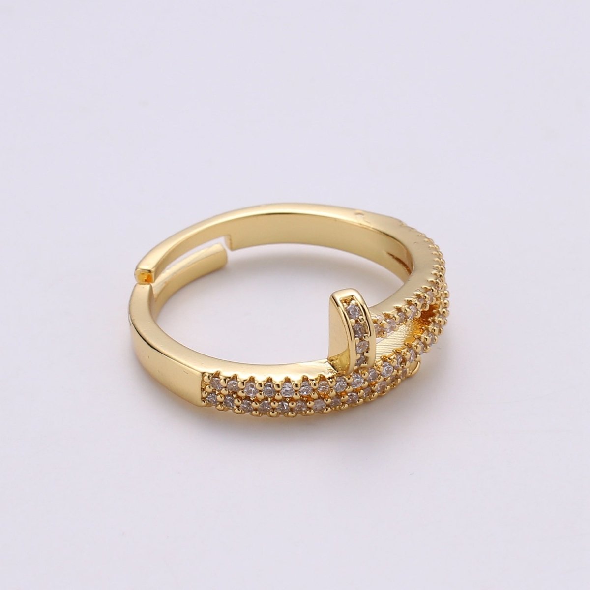 Dainty Spiral Ring Gold Adjustable Minimalist Modern Trending Stackable Streetwear Open Ring Accessory R-195 - DLUXCA