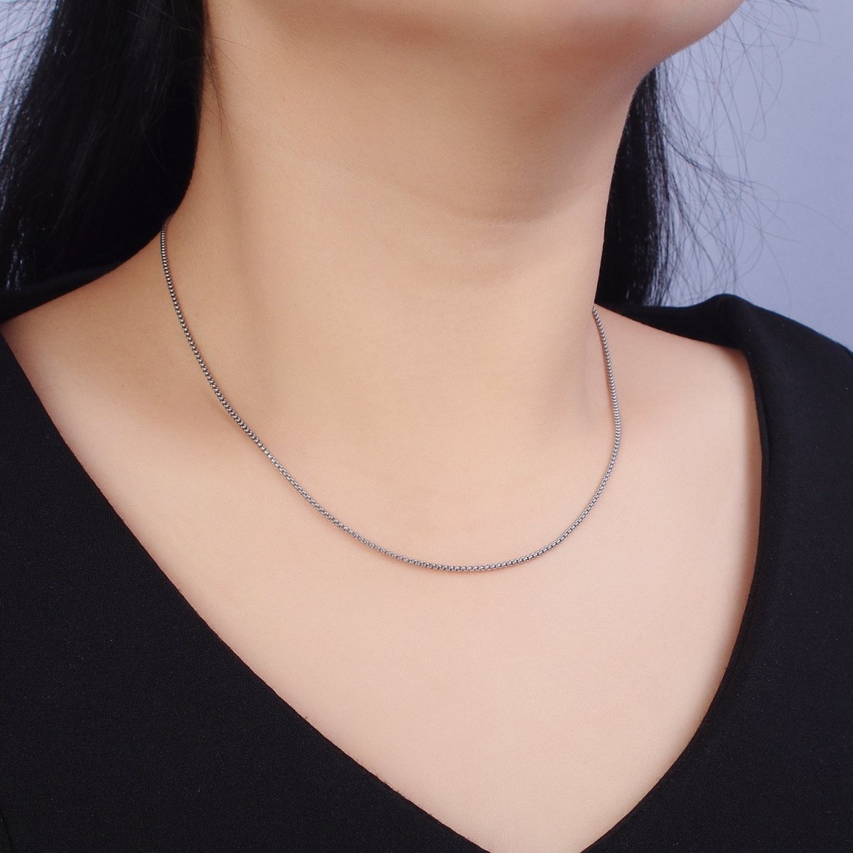 Dainty Stainless Steel Cable Rolo Chain Necklace 1.2mm Thin Dark Gold Box Chain 17.7 inches for Jewelry Making | WA-1703 WA-1704 Clearance Pricing - DLUXCA