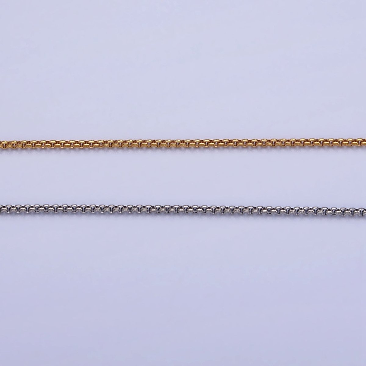 Dainty Stainless Steel Cable Rolo Chain Necklace 1.2mm Thin Dark Gold Box Chain 17.7 inches for Jewelry Making | WA-1703 WA-1704 Clearance Pricing - DLUXCA