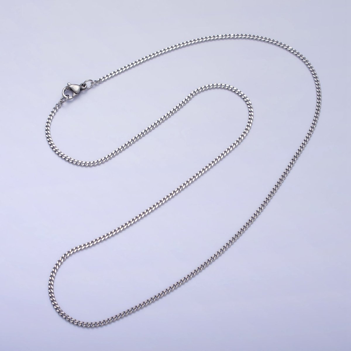 Dainty Stainless Steel Curb Chain Necklace 1.2mm Thin Gold Box Chain 17.7 inches for Jewelry Making | WA-1701 WA-1702 Clearance Pricing - DLUXCA