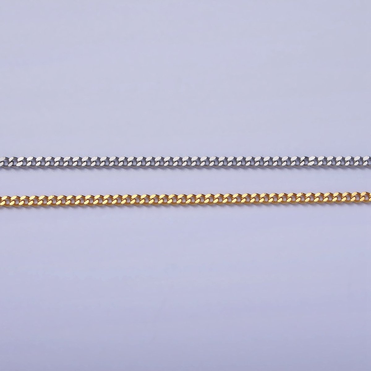 Dainty Stainless Steel Curb Chain Necklace 1.2mm Thin Gold Box Chain 17.7 inches for Jewelry Making | WA-1701 WA-1702 Clearance Pricing - DLUXCA