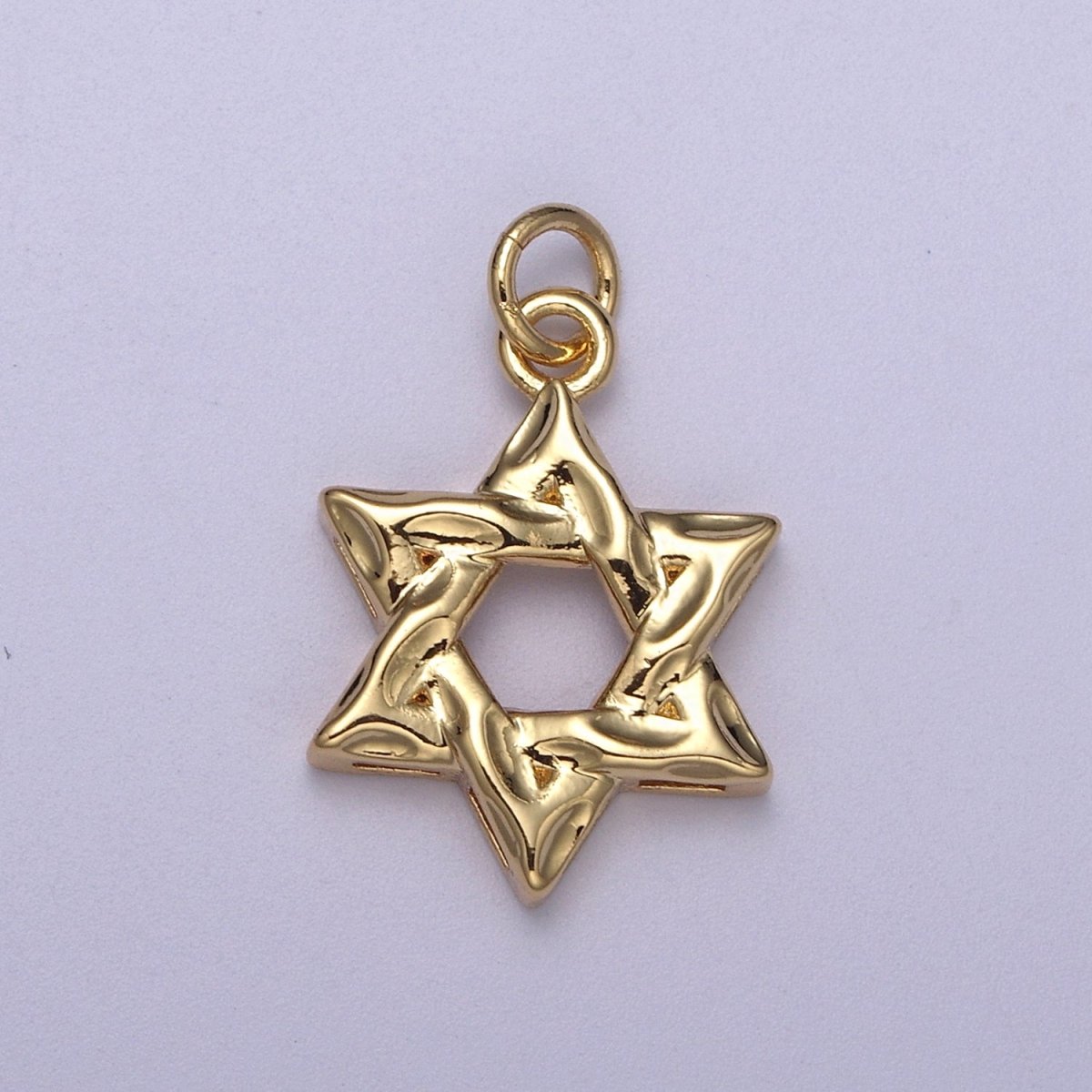 Dainty Star of David Charm Jewish Charm, Rustic Star Religious Jewelry N310 - DLUXCA