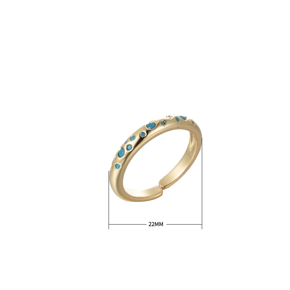 Dainty Stardust Ring Open Adjustable Ring Cubic Zirconia Galaxy Pink/Teal/Blue/Green Cz Pave O-902~O-905 - DLUXCA