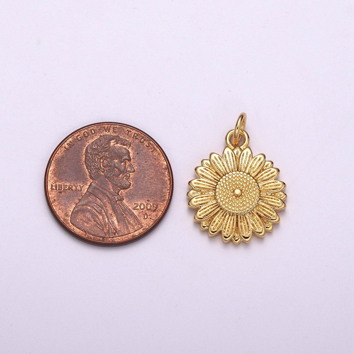 Dainty Sun Flower Charm Gold Plated SunFlower Jewelry Pendant Craft Jewelry Supply E-608 - DLUXCA