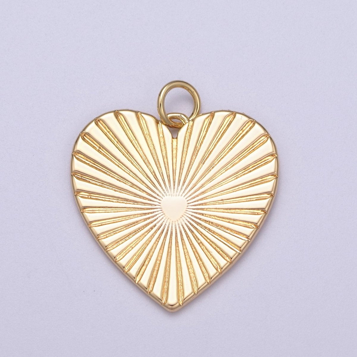 Dainty Sunburst Heart Charm, 16K Gold Filled Sunburst Heart Pendant, Women Sunburst Heart Pendant Jewelry N-271 AC-697 - DLUXCA