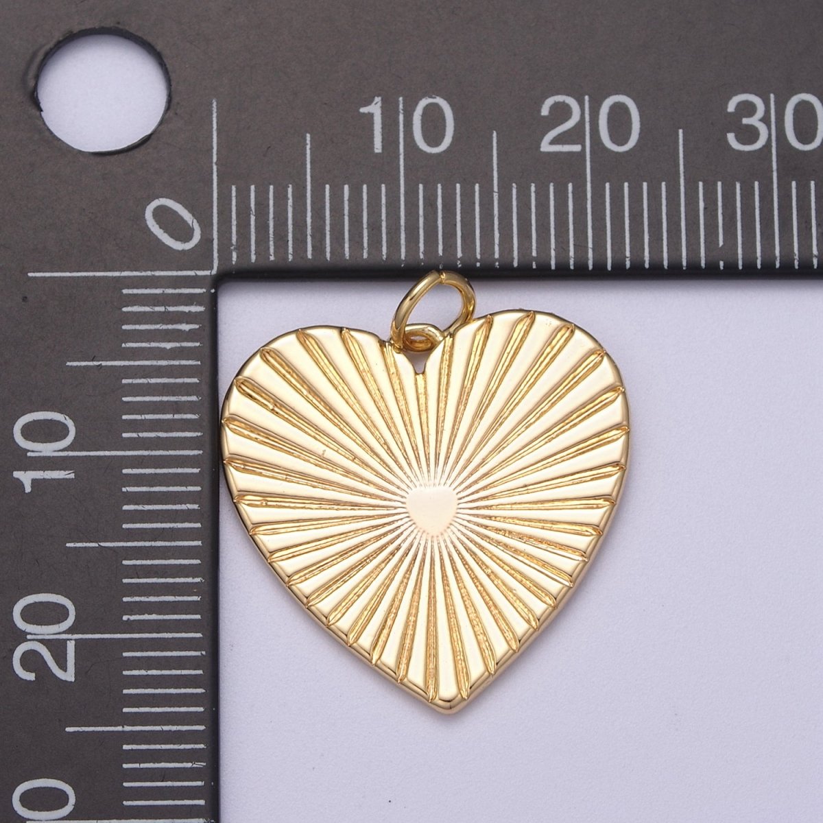 Dainty Sunburst Heart Charm, 16K Gold Filled Sunburst Heart Pendant, Women Sunburst Heart Pendant Jewelry N-271 AC-697 - DLUXCA