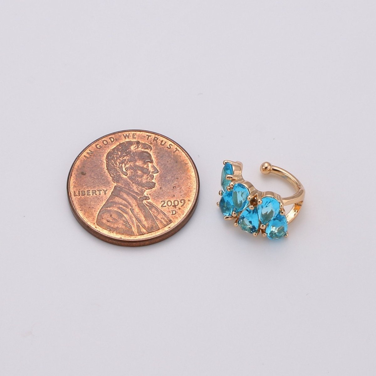 Dainty Tear drop Ear Cuff No Piercing, Cubic conch cuff, ear cuff Earring non pierced, earcuffs, cartilage, AI-120 AI-121 AI-122 - DLUXCA