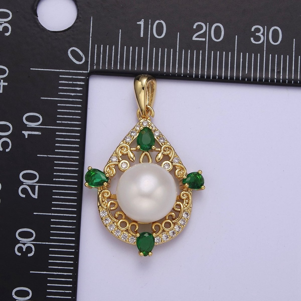 Dainty Tear Drop Vintage Style Pearl Charm for Bracelet Necklace Component J-446 - DLUXCA
