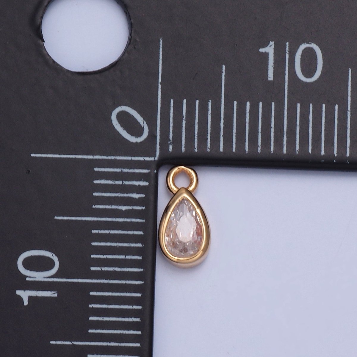 Dainty Teardrop Cubic Zirconia CZ Charm For Jewelry Making X-028 - DLUXCA