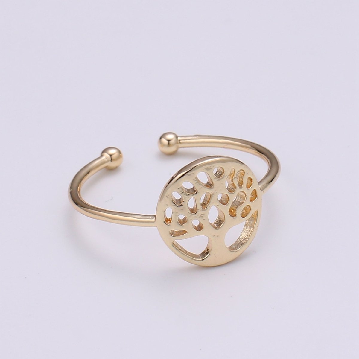 Dainty Tree Of Life Ring, Gold Tree Ring Bridesmaid Gift, Open Adjustable Ring, Stackable Ring, Midi Ring, Filigree Ring, Popular Ring R-247 - DLUXCA
