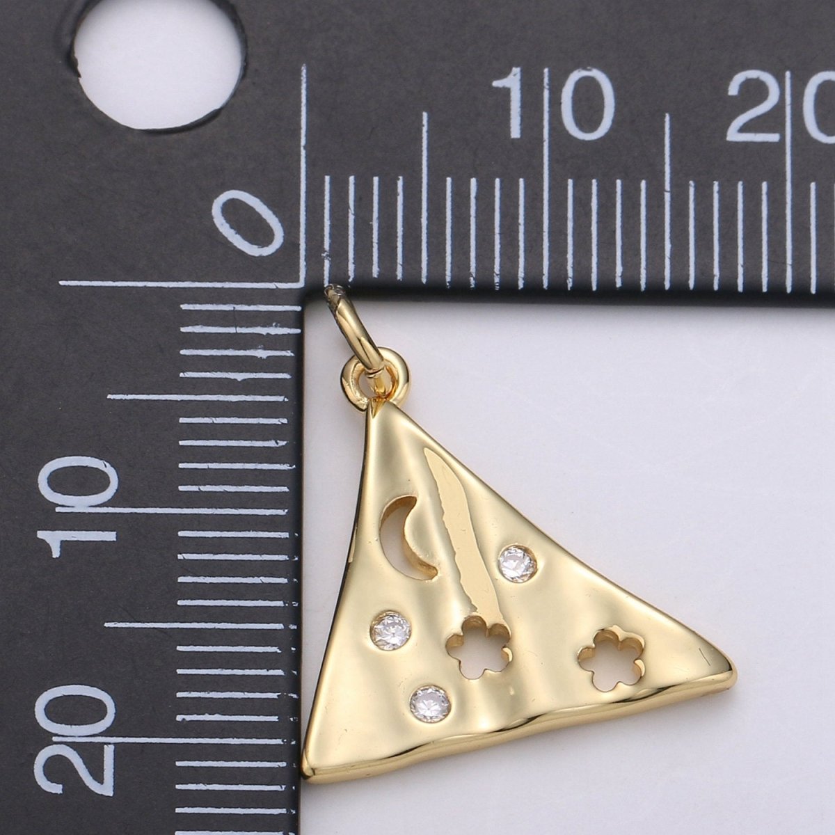 Dainty Triangle Charm Jewelry Gold Crescent Moon and star Charm Jewelry Making Supply 24K Gold Filled Findings Charm Star JewelryC-561 - DLUXCA