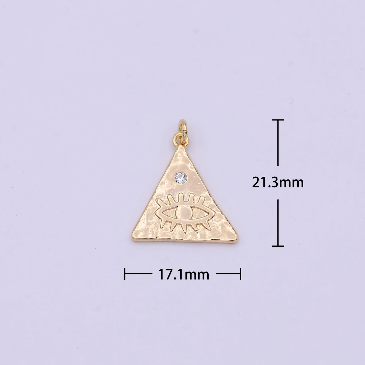 Dainty Triangle Evil Eye Charm Eye of Ra Amulet Pendant for Necklace Earring Bracelet Supply N-364 - DLUXCA