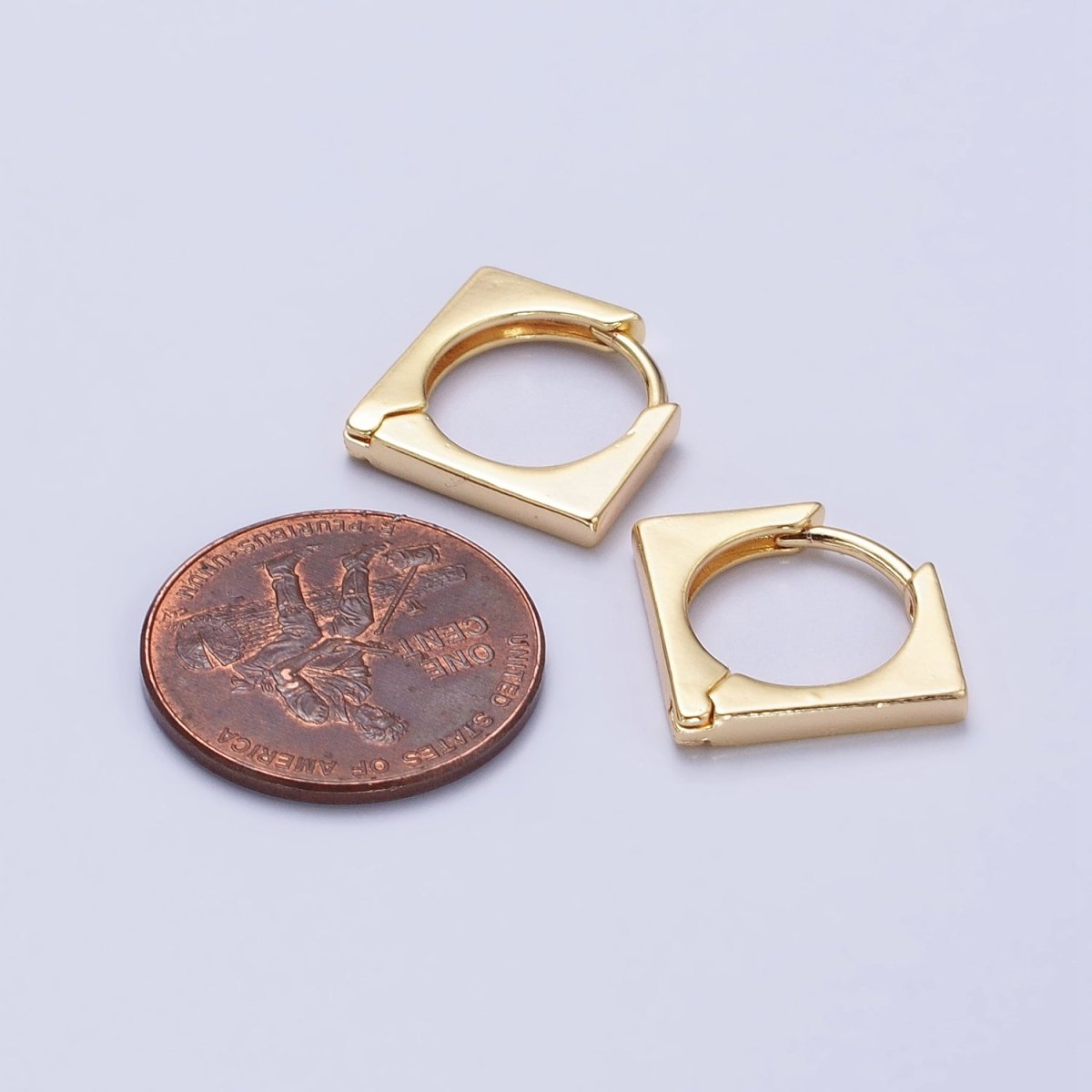 Dainty Triangle Hoop Earring Silver Geometric Huggie Earring Modern Jewelry AB-757 AB-758 - DLUXCA