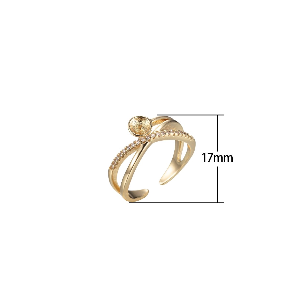 Dainty Twist Ring Open Adjustable Ring DIY Put your own Beads Supplies - DLUXCA