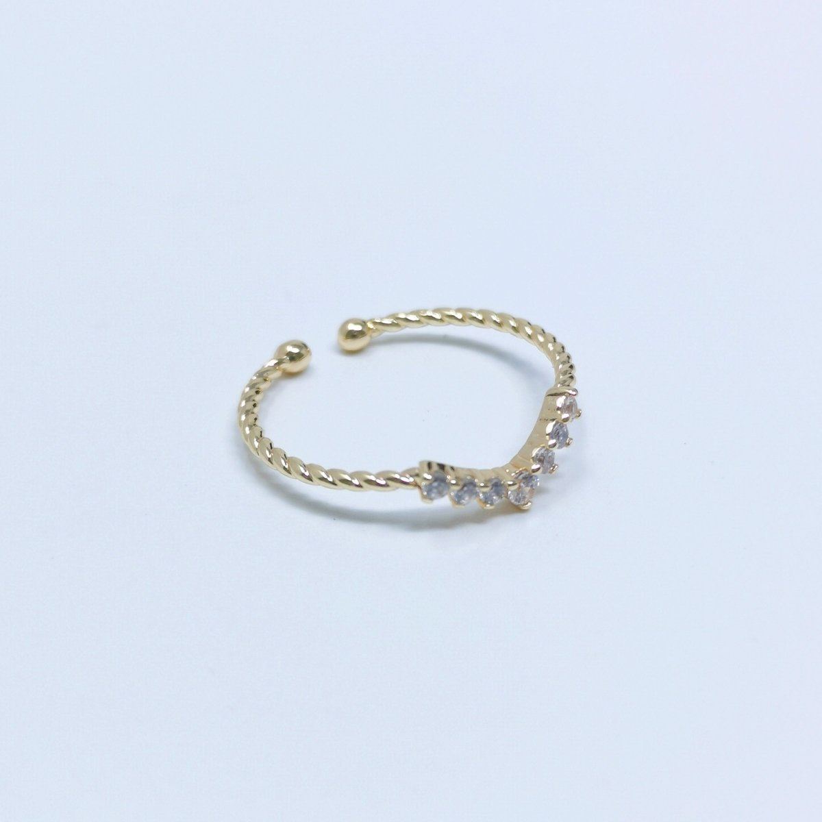 Dainty Twisted Ring, Chevron Ring, Crown Ring, Minimalist Jewelry, Open Twisted Band Ring Adjustable Ring for gift R-239 - DLUXCA
