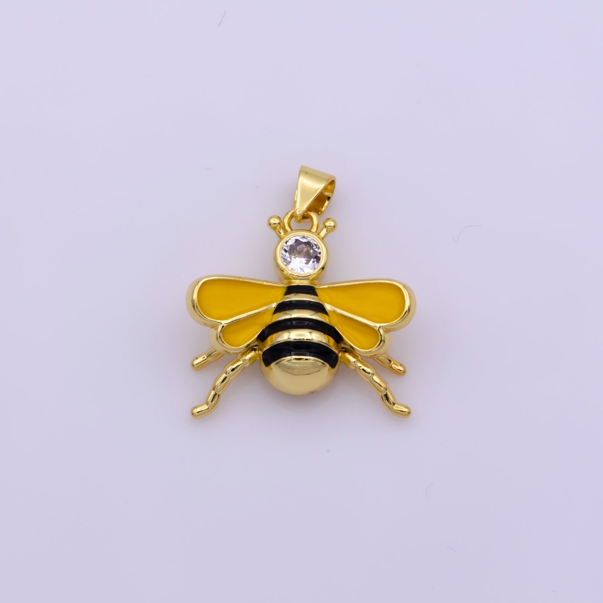 Dainty Yellow Bee Pendant N-1348 - DLUXCA