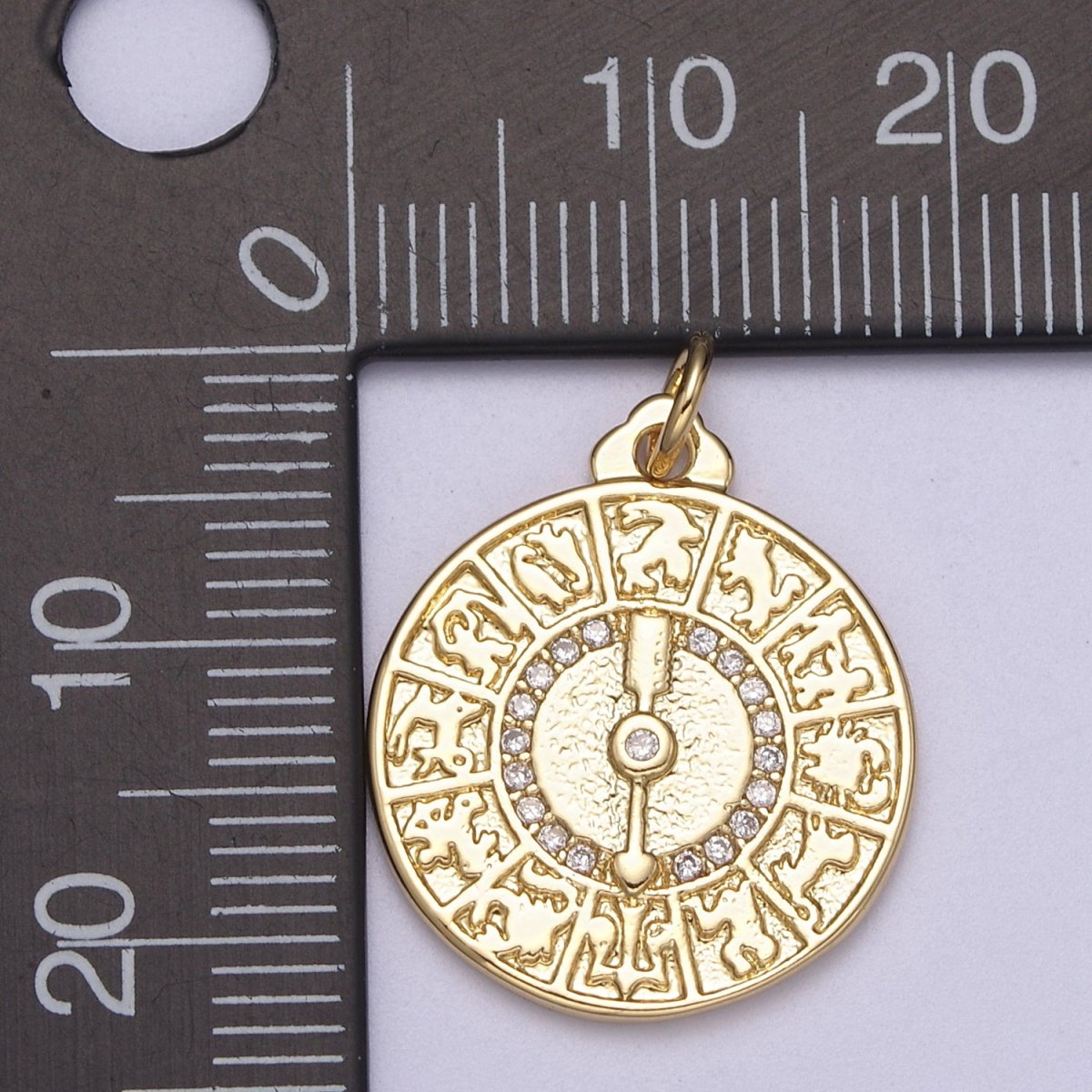 Dainty Zodiac Coin Medallion Charm for Bracelet Necklace Earring Supply N-311 - DLUXCA