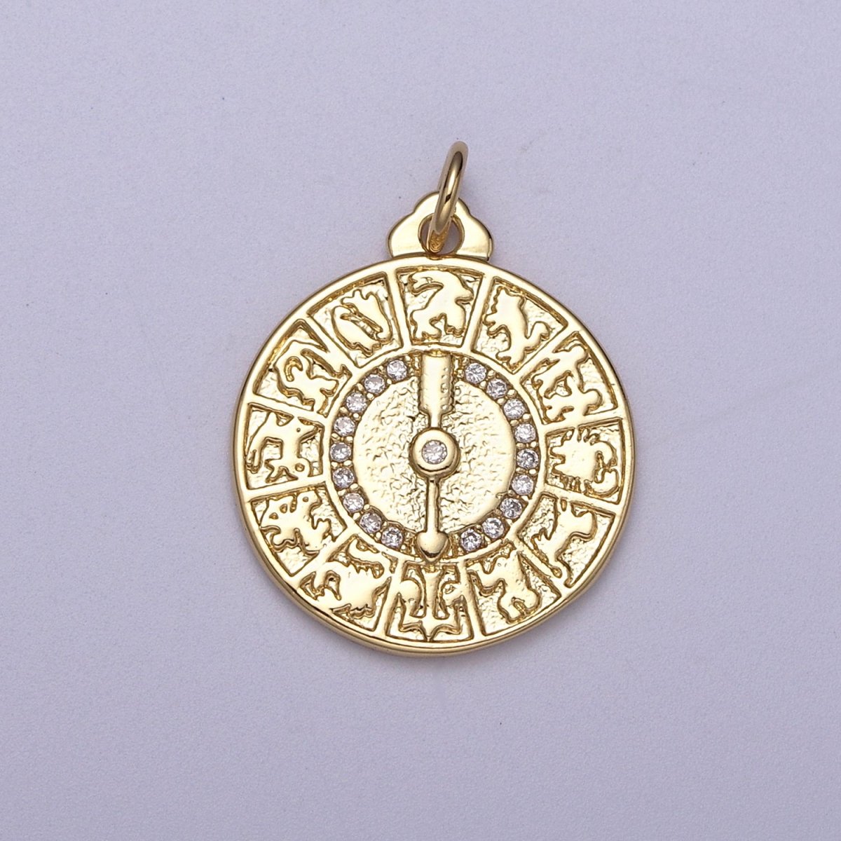 Dainty Zodiac Coin Medallion Charm for Bracelet Necklace Earring Supply N-311 - DLUXCA