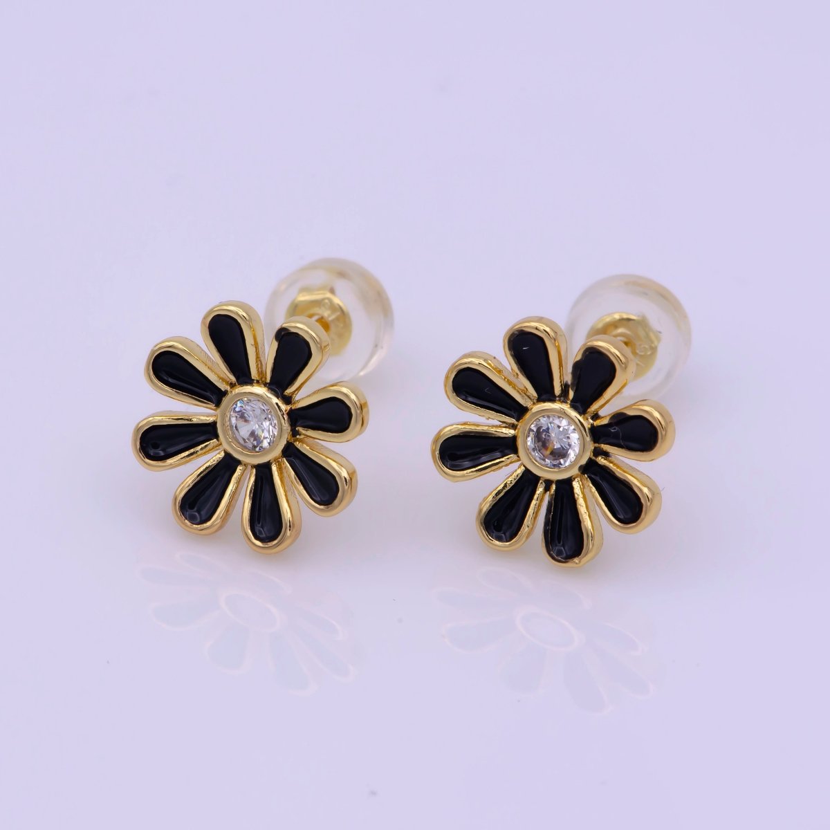 Daisy Earring Studs Floral Flower 18K Gold Plated Cute Dainty Earring for Gift T-198 ~ T-200 - DLUXCA