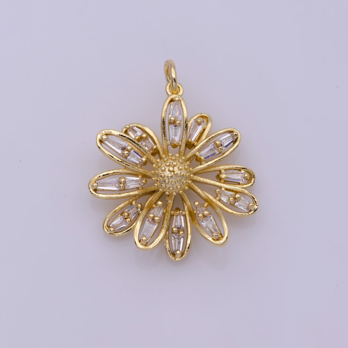 Daisy Flower Gold Charm CZ 18K Gold Filled Cz Necklace Earrings Charms DIY Bracelet Jewelry Findings Jewelry Making N-186 - DLUXCA