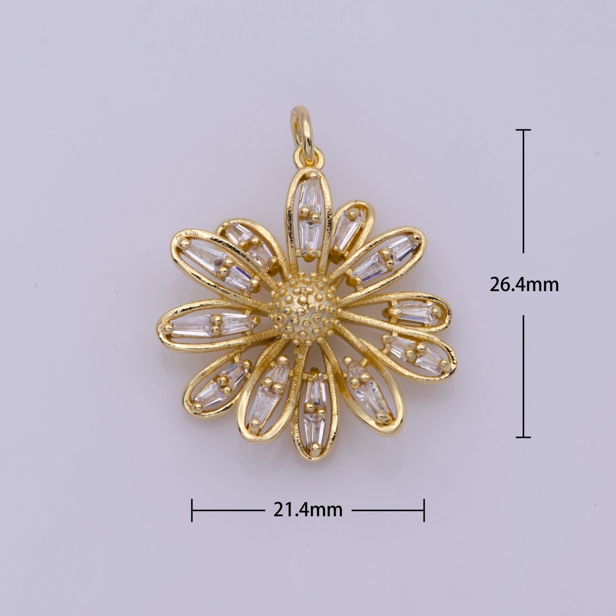 Daisy Flower Gold Charm CZ 18K Gold Filled Cz Necklace Earrings Charms DIY Bracelet Jewelry Findings Jewelry Making N-186 - DLUXCA