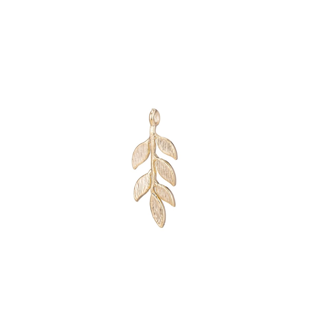 Dangle 18k Gold Filled Laurel Leaf Charm for Bracelet Necklace Pendant Earring Floral Dainty Findings for Jewelry MakingC-390 - DLUXCA