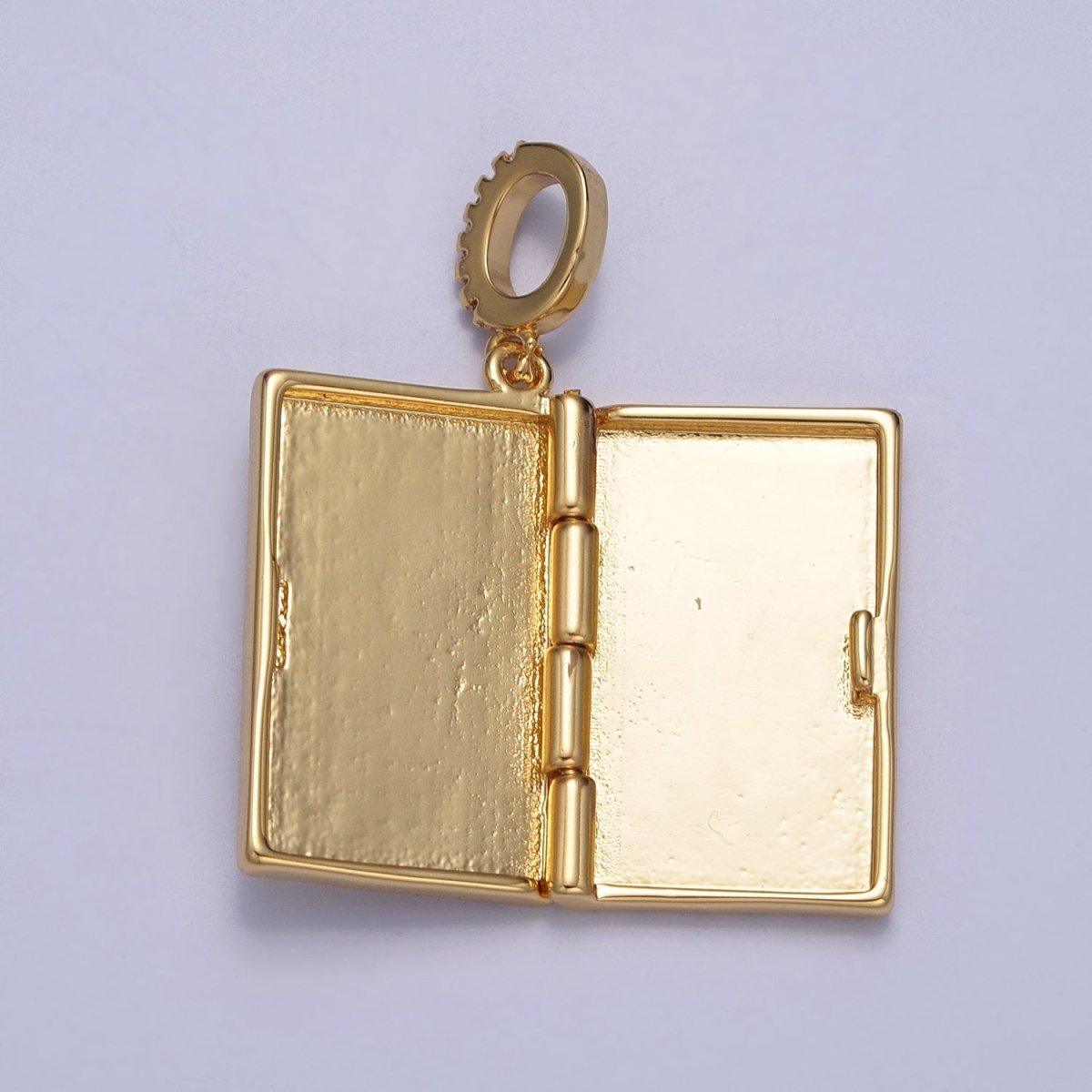 Dangle Book Locket Pendant Sun Burst Locket Charm Necklace 14K Gold Filled J-480 - DLUXCA