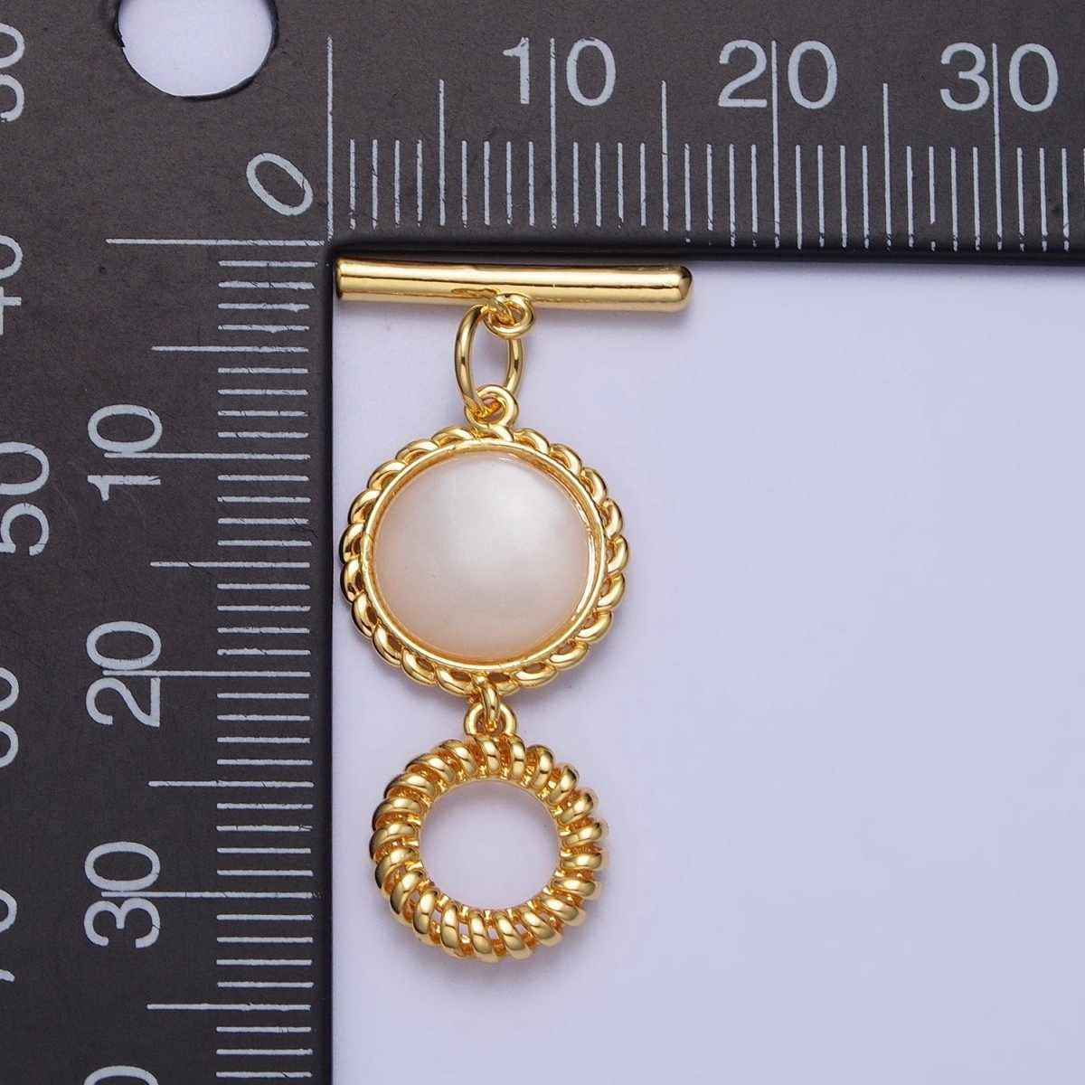 Decorative Pearl OT Clasp for Necklace Bracelet Toggle Clasp Twisted Rope Gold Round Clasp for Jewelry Making Supply Z-063 - DLUXCA