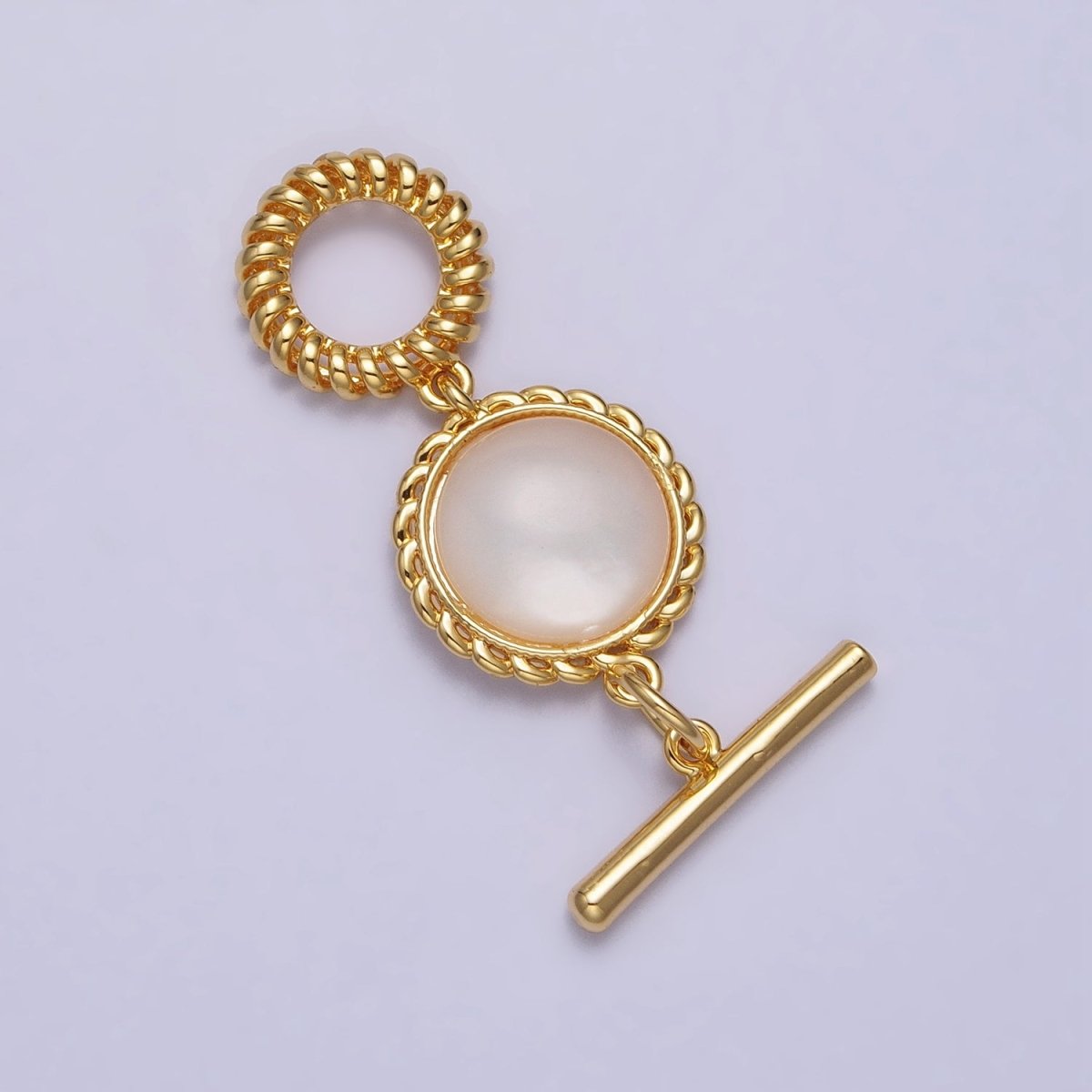 Decorative Pearl OT Clasp for Necklace Bracelet Toggle Clasp Twisted Rope Gold Round Clasp for Jewelry Making Supply Z-063 - DLUXCA