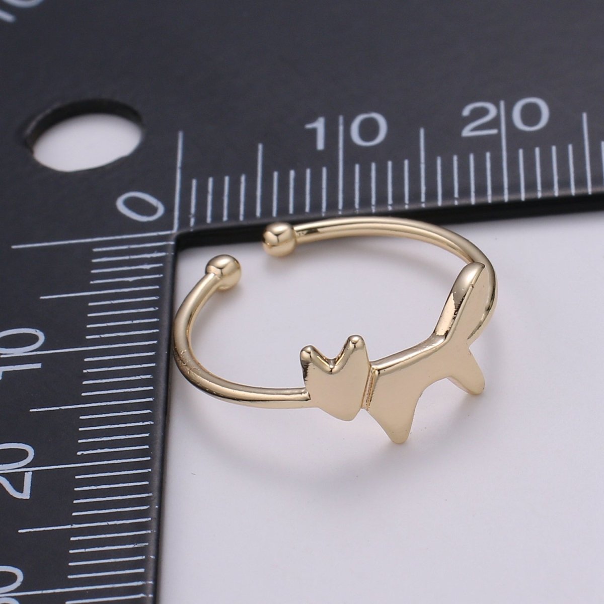 DEL-18K Gold Filled Dog Adjustable Ring - R268 - DLUXCA