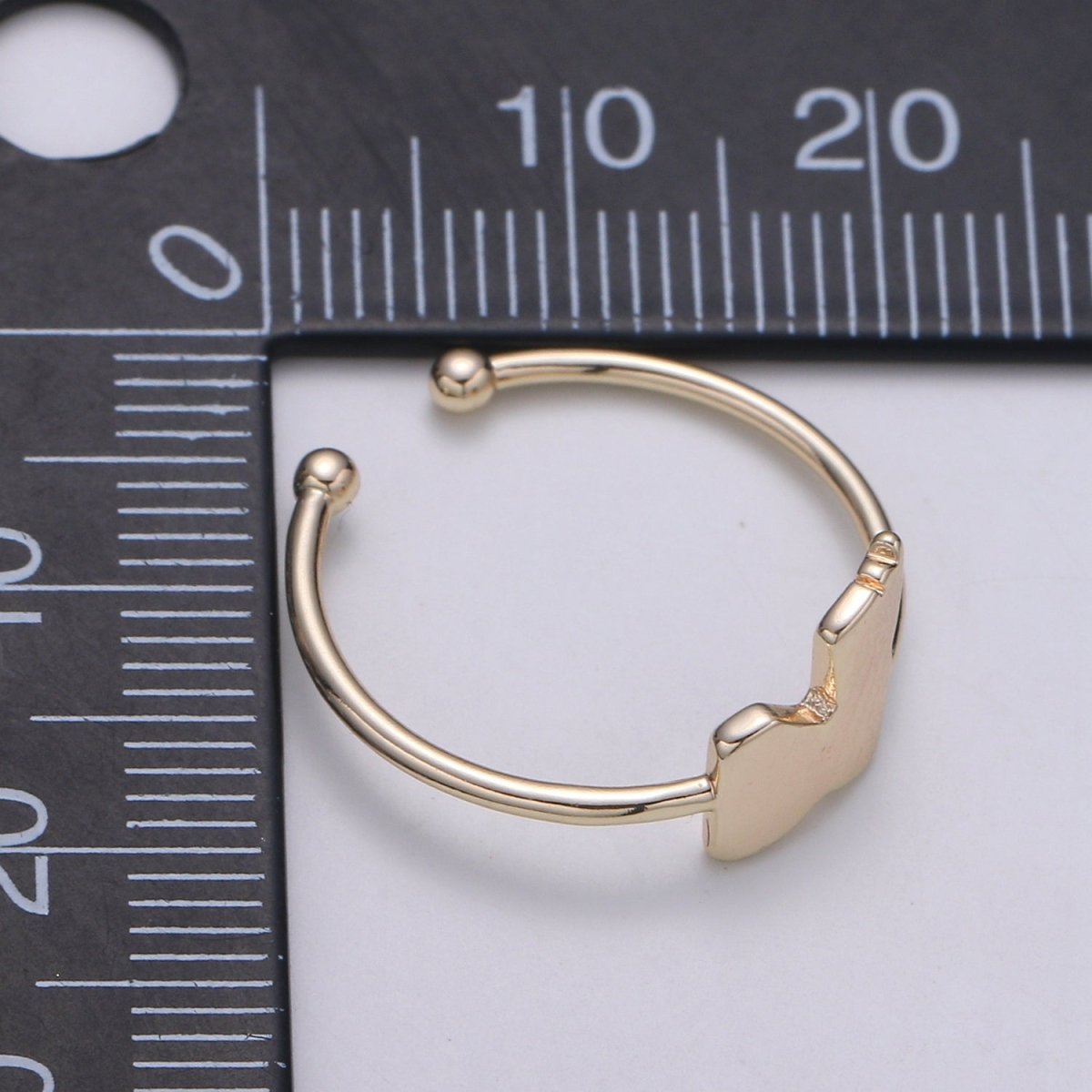 DEL-1pc Dog 18k Gold Ring, N-Adjustable Gold Curb Ring, Simple Animal Ring - 244 - DLUXCA