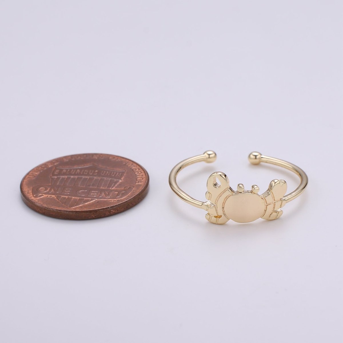 DEL-Crab Gold Filled Adjustable Ring - R261 - DLUXCA
