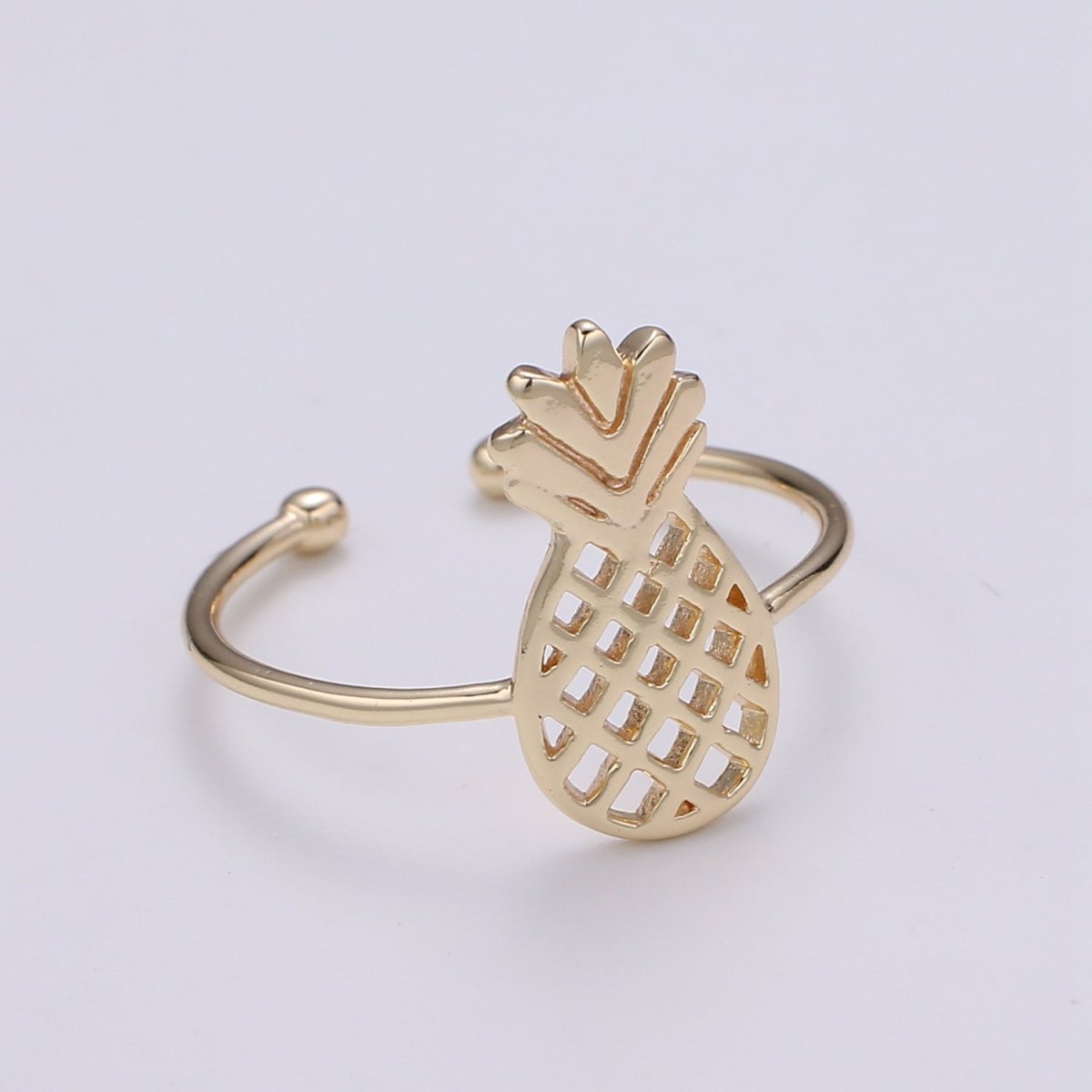 DEL-Pineapple Gold Filled Adjustable Ring - R258 - DLUXCA