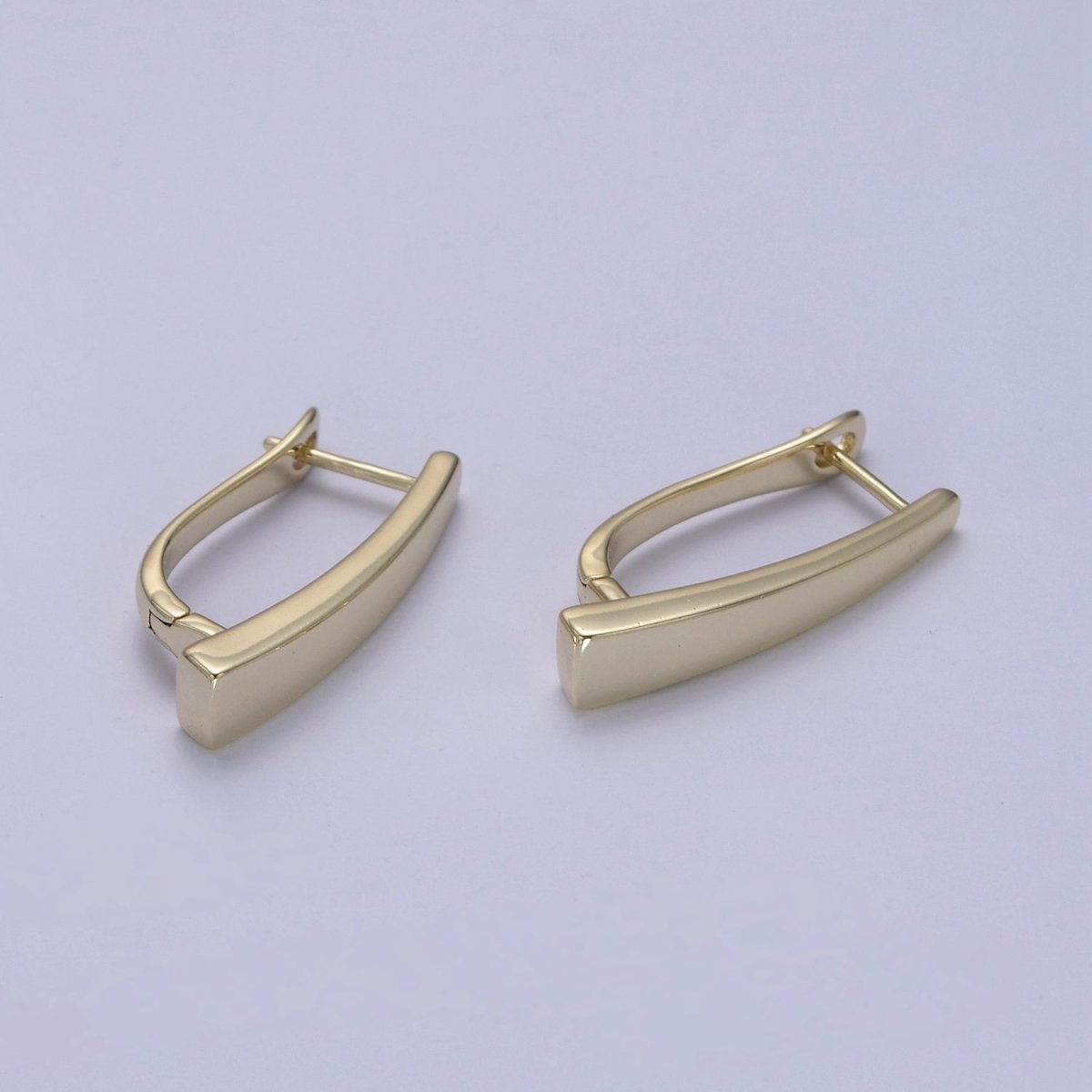Delicate Long Thin Hoops, Lightweight Gold Hoops, Minimalist Hoops, Simple Gold Hoops, Gold Geometrical Hoops Gold filled T-300 - DLUXCA