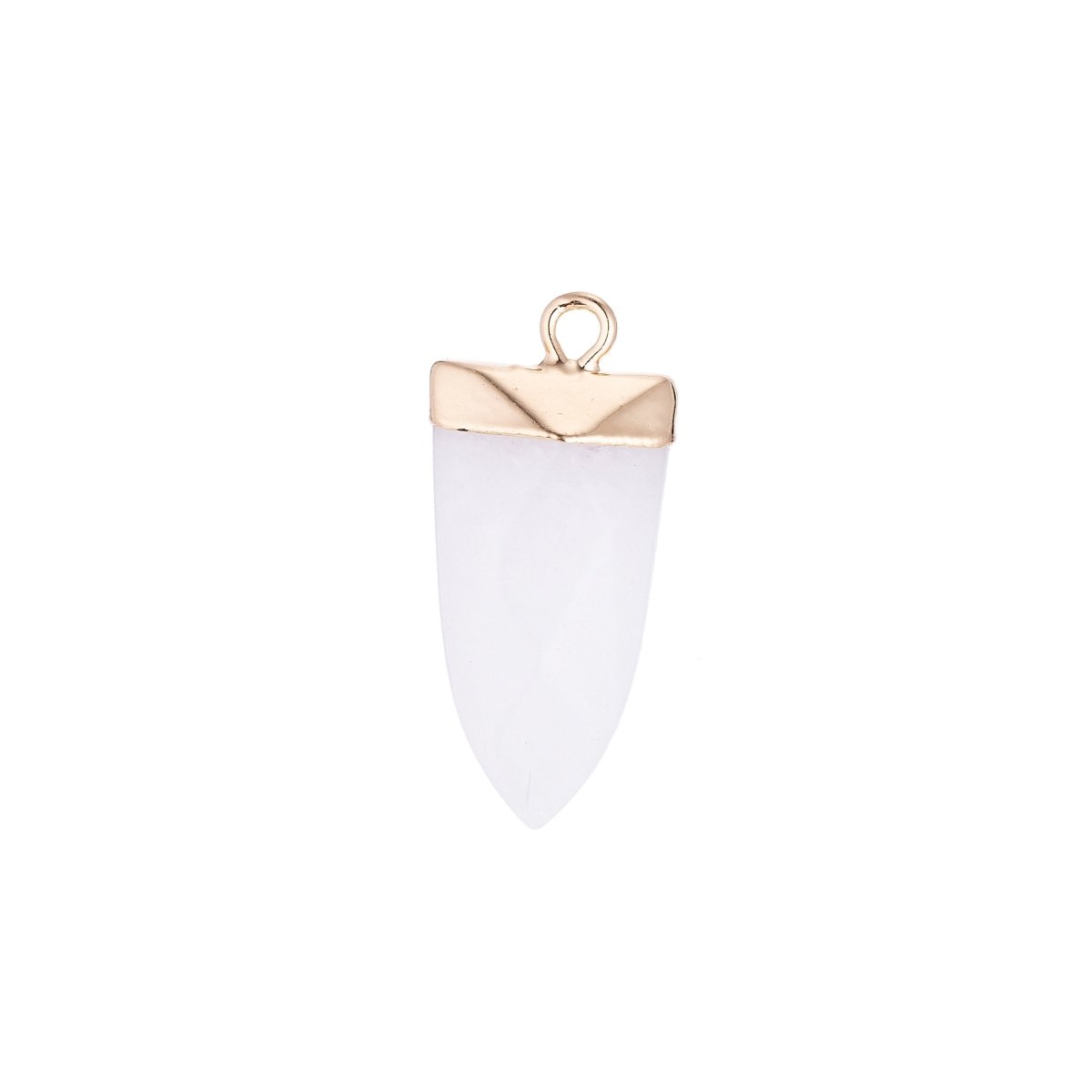 Delicate Mini Tusk Gemstone Drop Pendant, Dainty Horn Gemstone Charms Amethyst, Quartz, Amazonite Earring Necklace Jewelry Making Supply E-338 E-339 - DLUXCA