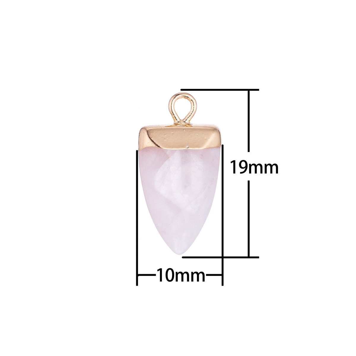 Delicate Mini Tusk Gemstone Drop Pendant, Dainty Horn Gemstone Charms Amethyst, Quartz, Amazonite Earring Necklace Jewelry Making Supply E-338 E-339 - DLUXCA