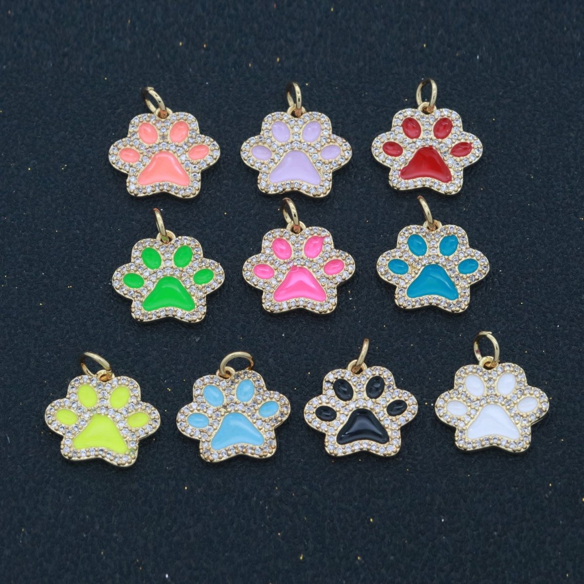 Dog Paw Gold Filled Charms M-648 - M-657 - DLUXCA