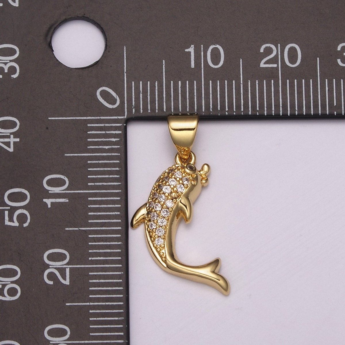 Dolphin Charm Necklace Micro Pave Dolphin Pendant Ocean Under the Sea Inspired Silver Pendant N-491 N-492 - DLUXCA