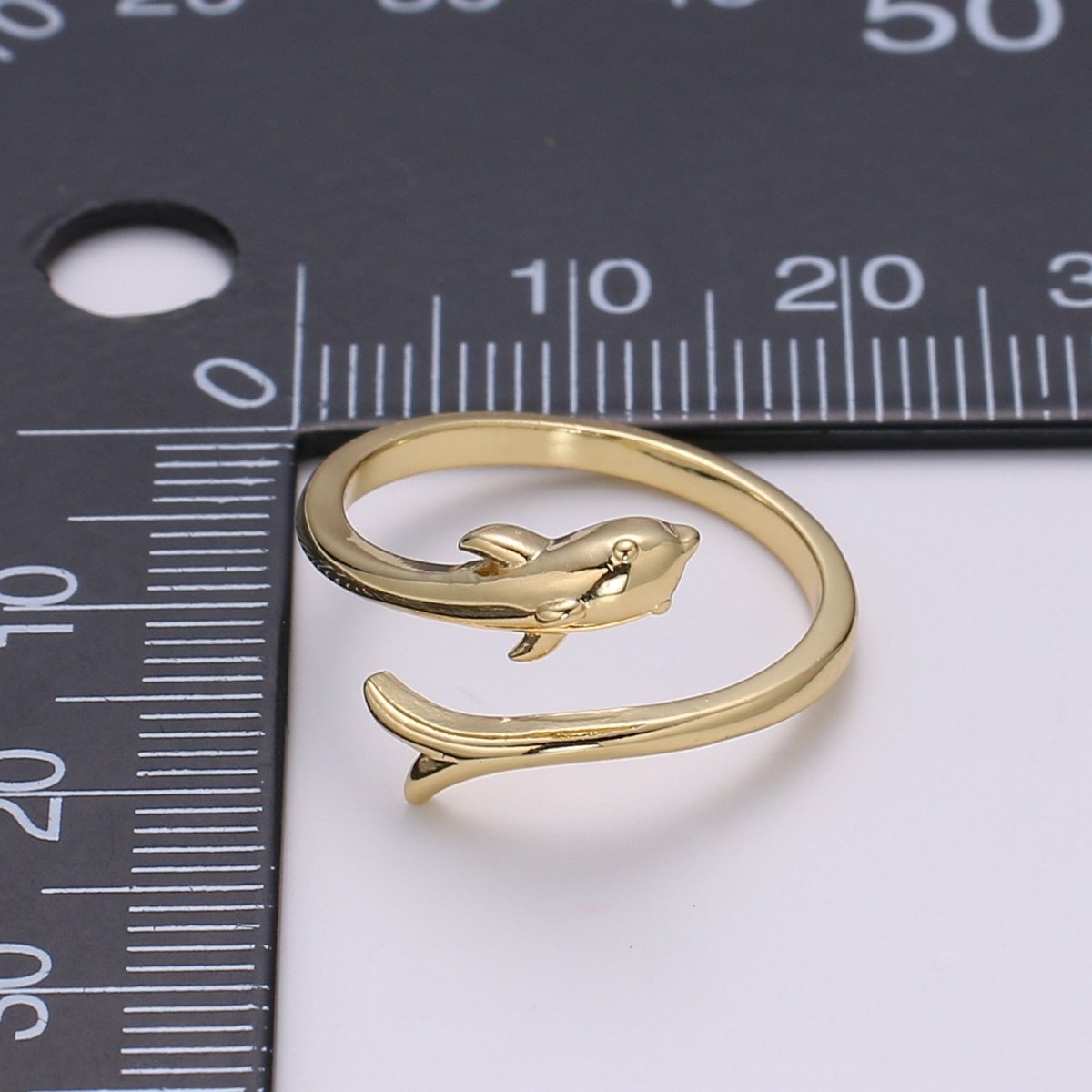 Dolphin Ring Adjustable Open Ring for Animal Lover Under the sea Inspired Jewelry - DLUXCA