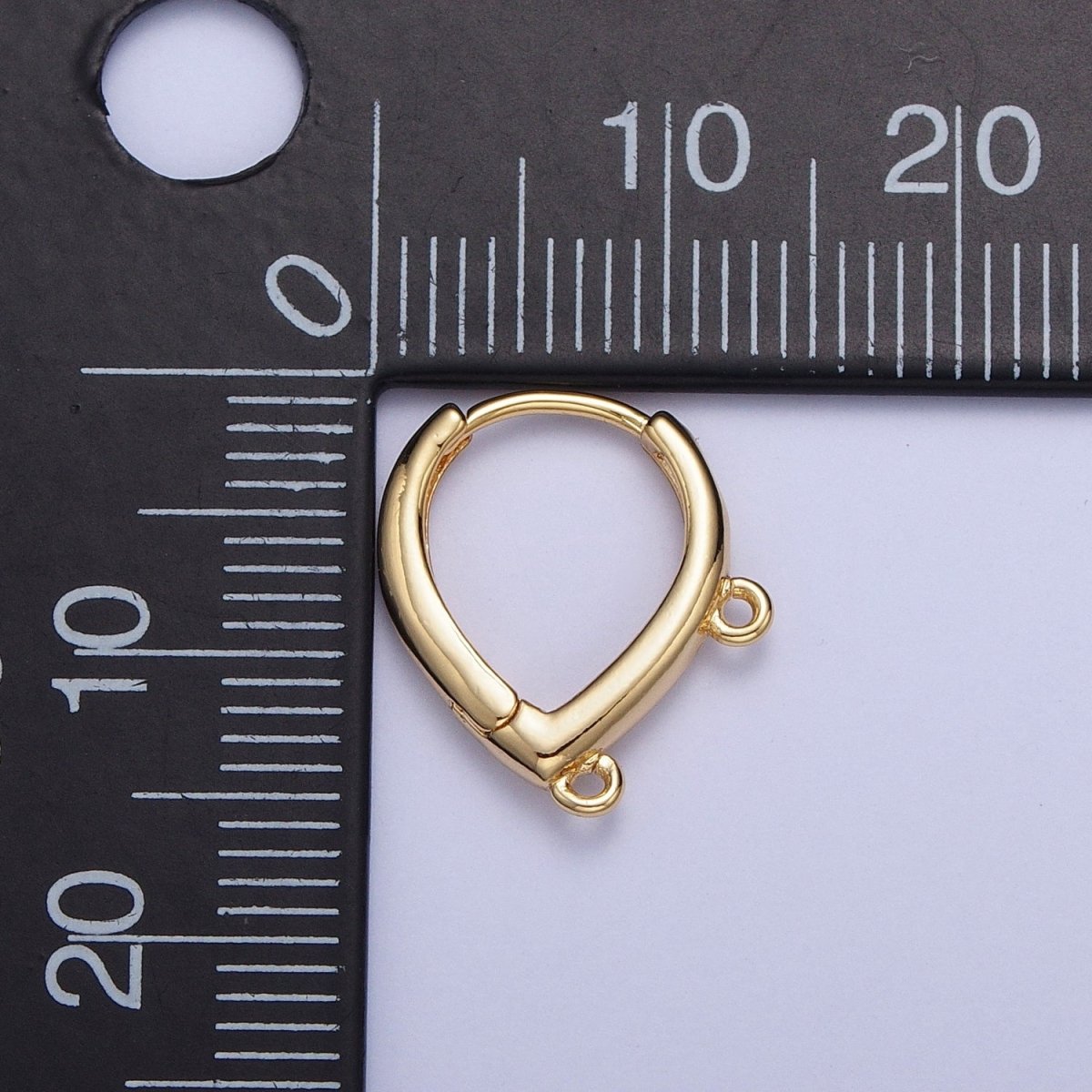 Double Link Loop Teardrop Huggie Hoop Earrings Supply For Jewelry Making L-813 - DLUXCA