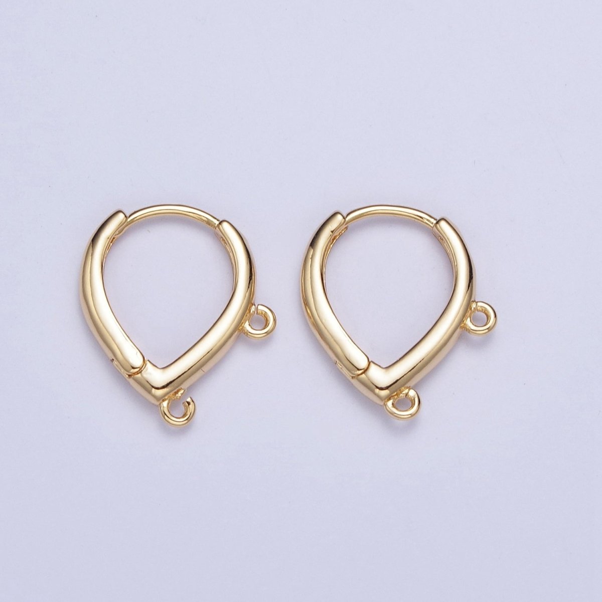 Double Link Loop Teardrop Huggie Hoop Earrings Supply For Jewelry Making L-813 - DLUXCA