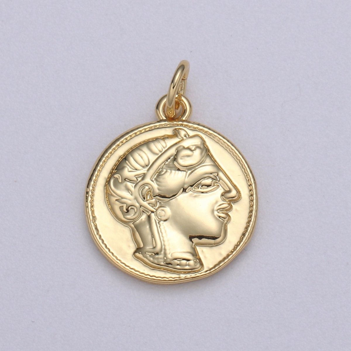 Double sided 24k Gold Hercules Coin Pendant Ancient Coin Pendant, Greek Heracles Coin Pendant, DIY jewelry, Warrior Pendant C-532,C-543 - DLUXCA