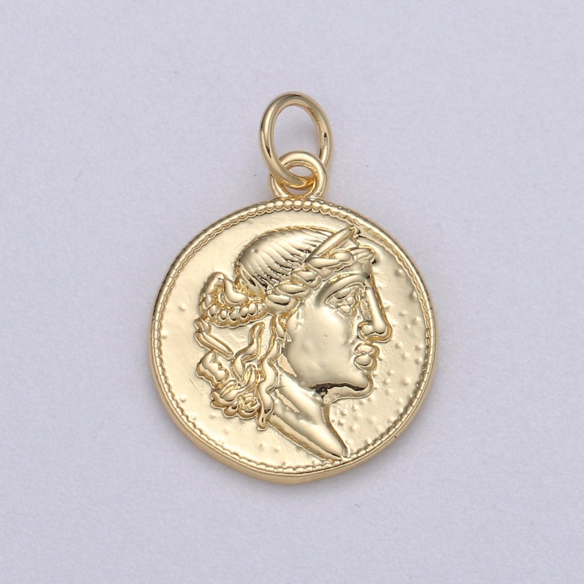 Double sided 24k Gold Hercules Coin Pendant Ancient Coin Pendant, Greek Heracles Coin Pendant, DIY jewelry, Warrior Pendant C-532,C-543 - DLUXCA