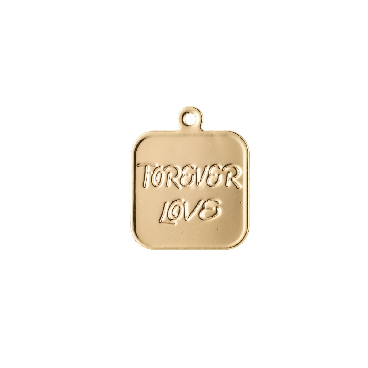 Double Sided Charm Forever Love Charm Frame Pendant in 18k Gold Filled Rose Charm for Necklace Earring Bracelet Jewelry Making, CL-E457 - DLUXCA