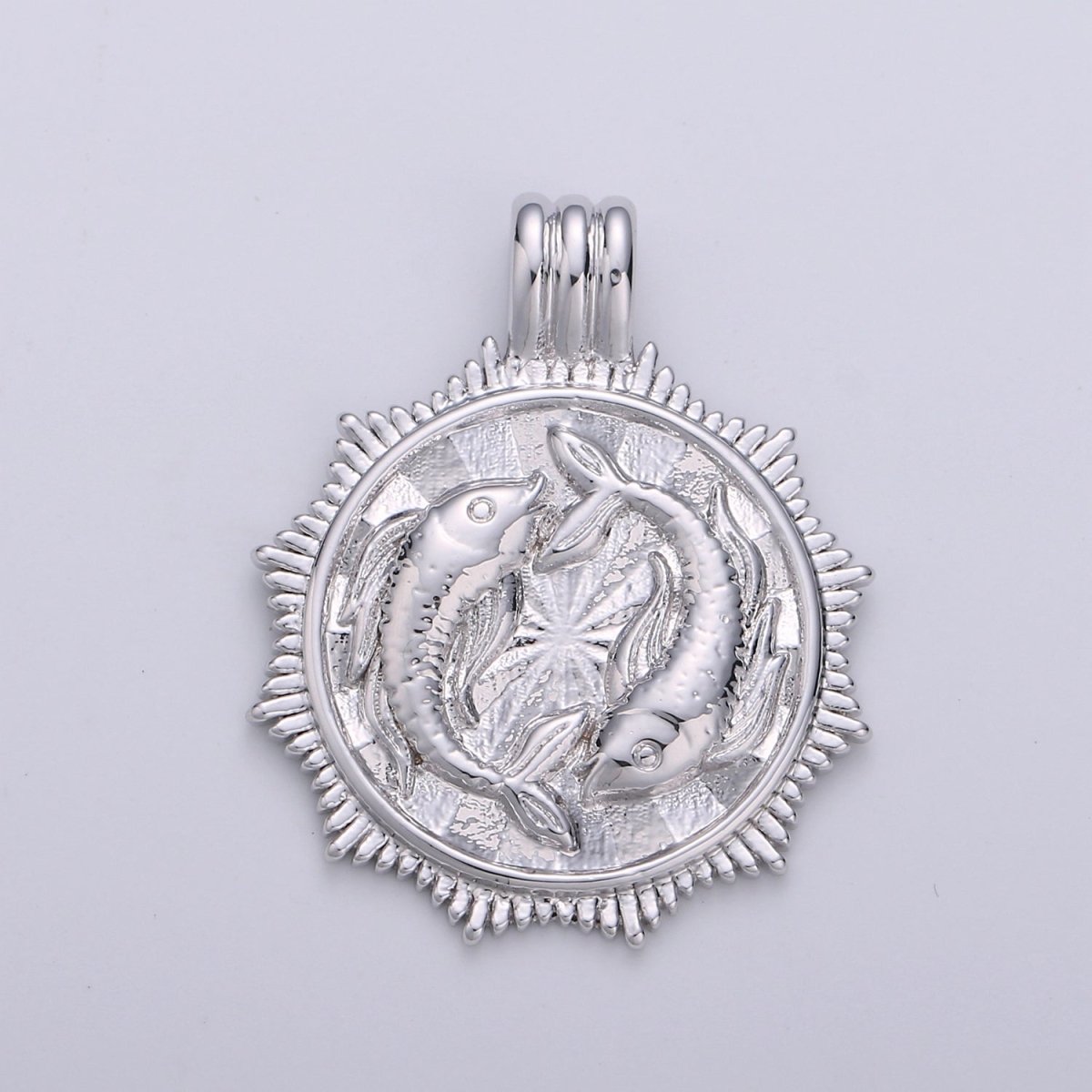 Double Sided Silver Zodiac Horoscope Sign Constellation Medallion Pendant Charm Coin Charm for Necklace Jewelry Making A-404-A-415 - DLUXCA