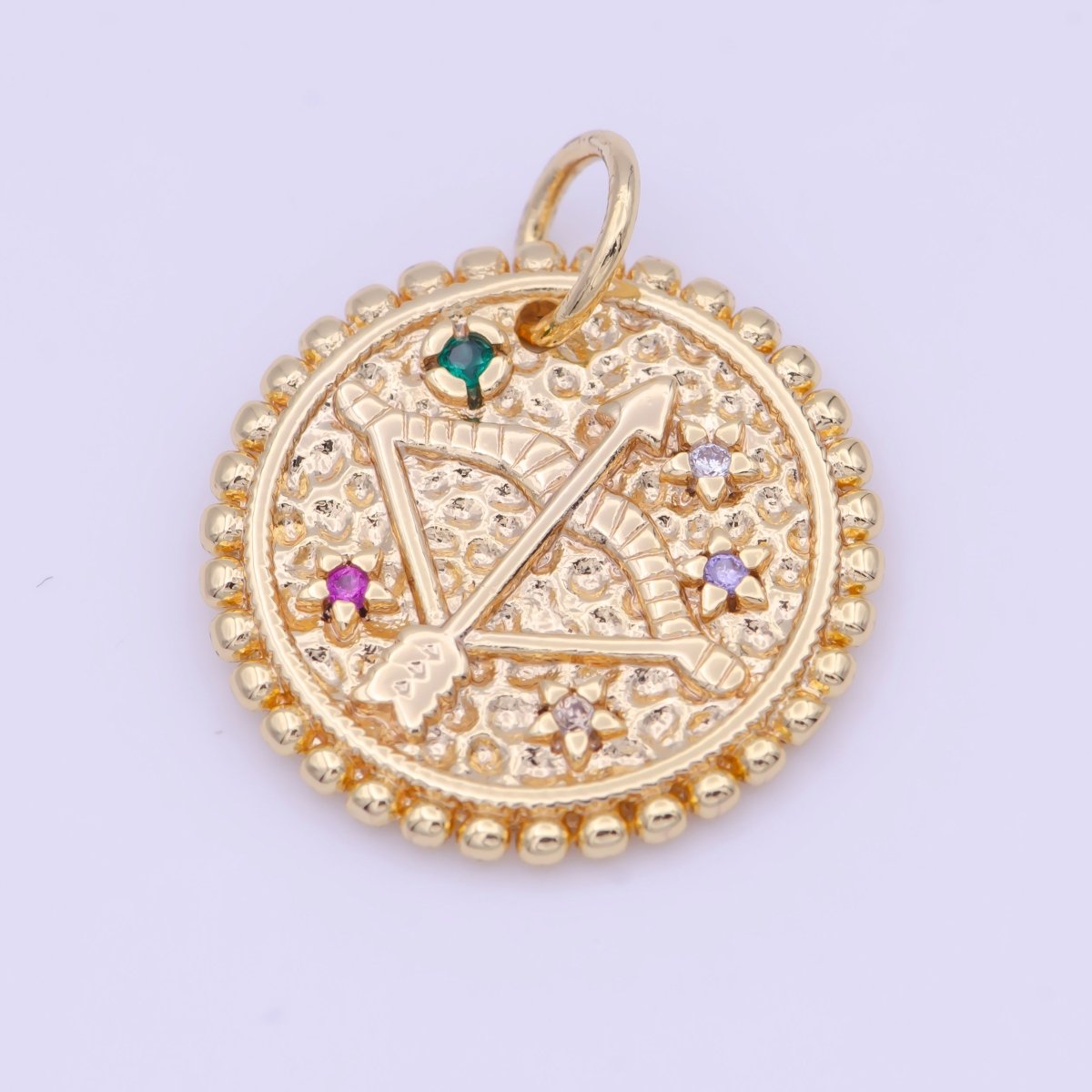 Double Sided Zodiac Horoscope Astrology Personalized Coin Charm | A-625-A-636 - DLUXCA