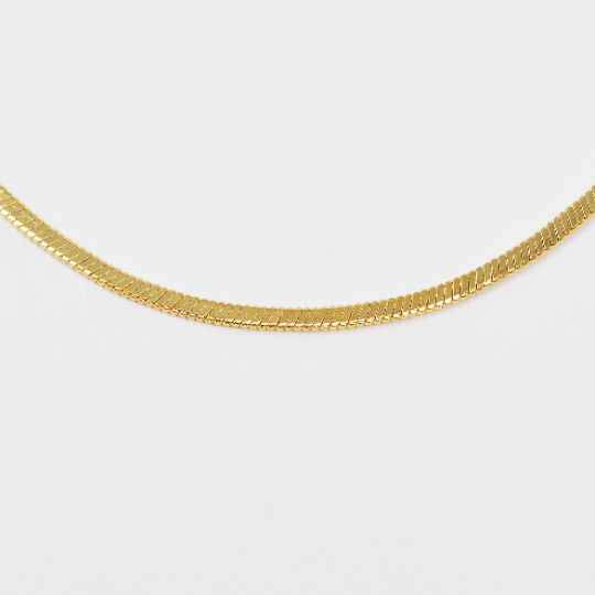24K gold snake chain , Herringbone gold choker 16, 20 inch High quality Flat snake chain , gold necklace , Gold Chain , herringbone 1.8mm - DLUXCA