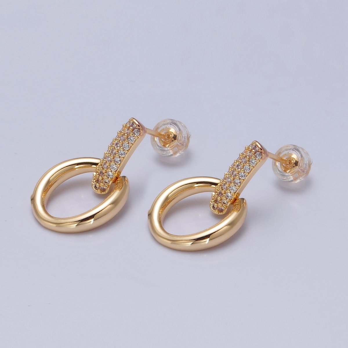 Drop Dangle Earrings, Round Circle Drop Earrings, Minimalist Jewelry T-388 - DLUXCA