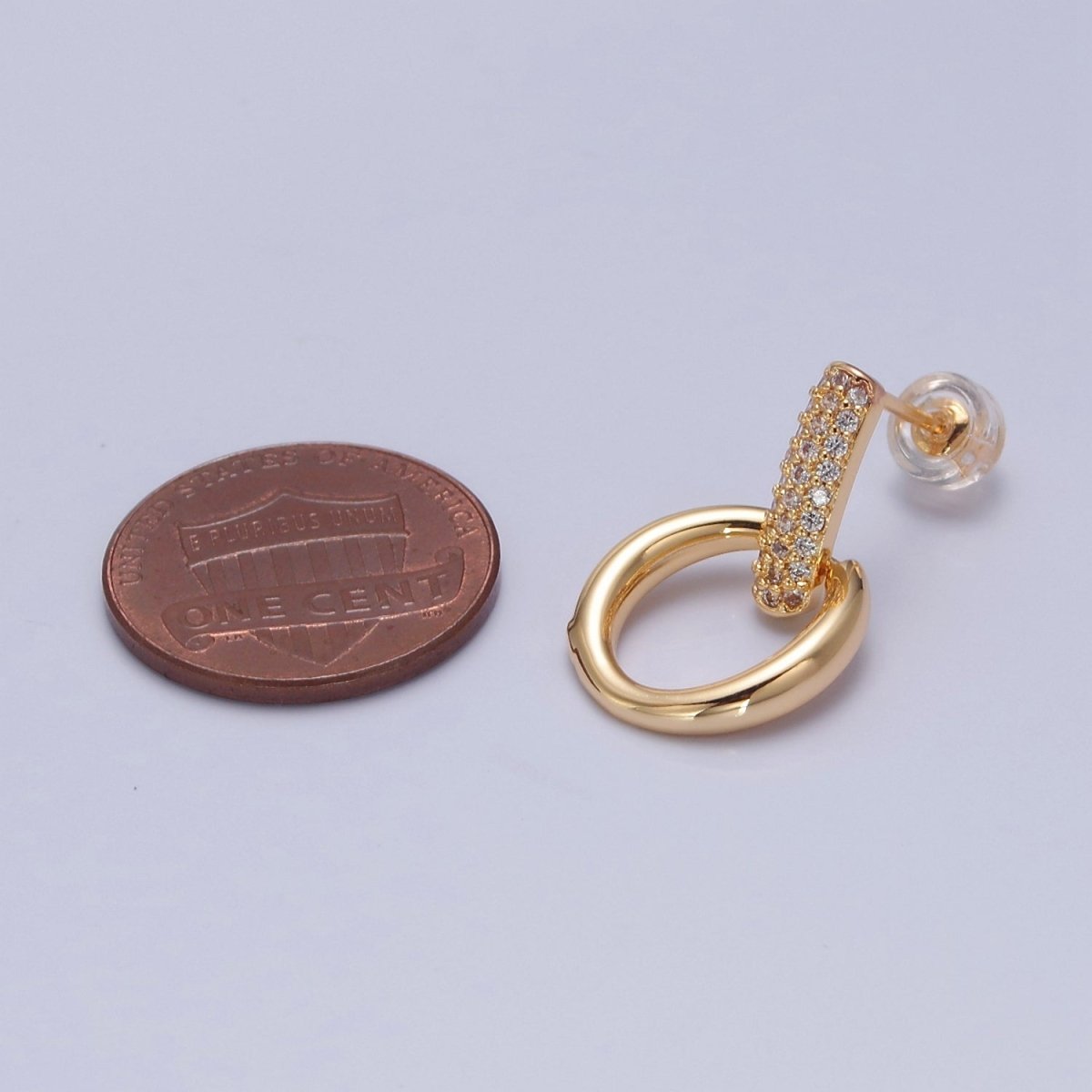 Drop Dangle Earrings, Round Circle Drop Earrings, Minimalist Jewelry T-388 - DLUXCA