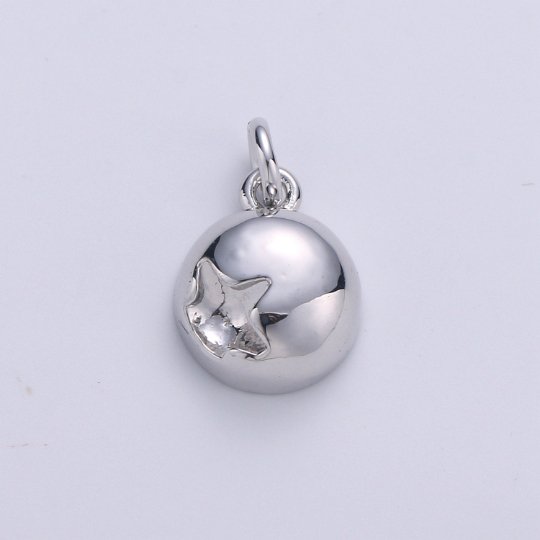 Drop Gold Star Charm Celstial Charm Ball Charm Ornament Pendant 14K Filled Finding Necklace Earring Bold Statement Jewelry Making, D-305 D-306 - DLUXCA